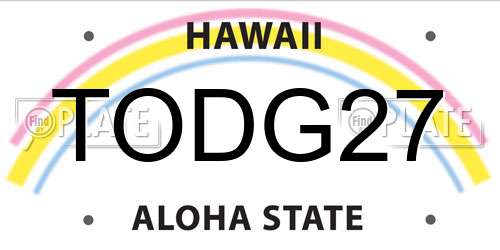TODG27 Hawaii License Plate