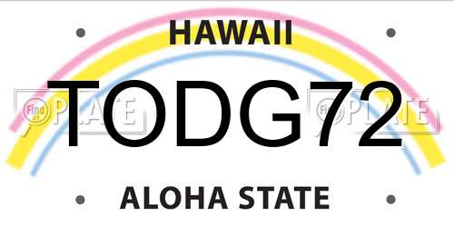 TODG72 Hawaii License Plate