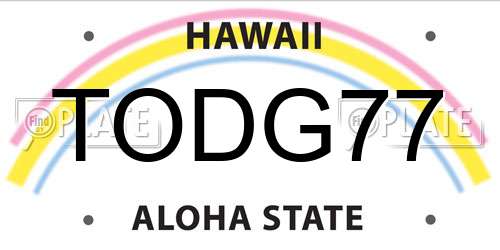 TODG77 Hawaii License Plate