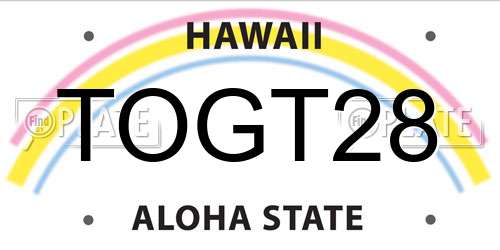 TOGT28 Hawaii License Plate