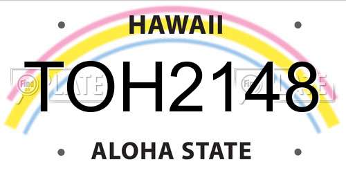 TOH2148 Hawaii License Plate