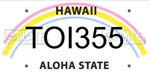 TOI355 Hawaii License Plate