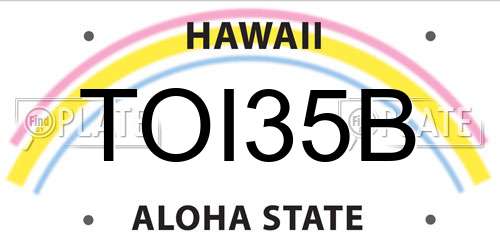 TOI35B Hawaii License Plate