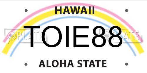 TOIE88 Hawaii License Plate