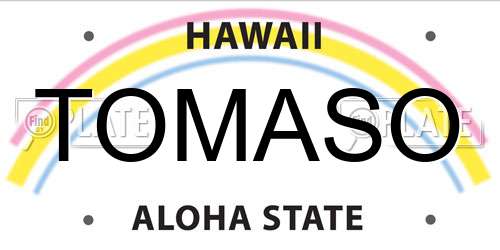TOMASO Hawaii License Plate