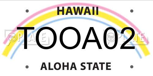 TOOA02 Hawaii License Plate