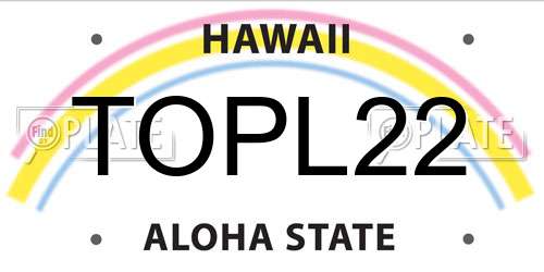 TOPL22 Hawaii License Plate