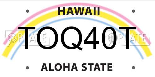 TOQ40T Hawaii License Plate