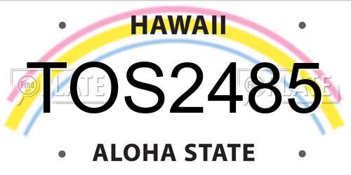 TOS2485 Hawaii License Plate
