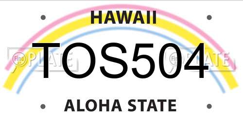 TOS504 Hawaii License Plate