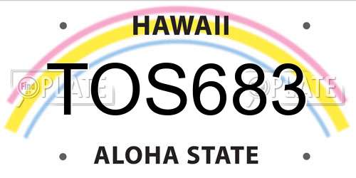 TOS683 Hawaii License Plate