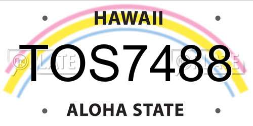 TOS7488 Hawaii License Plate