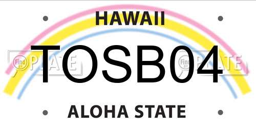 TOSB04 Hawaii License Plate