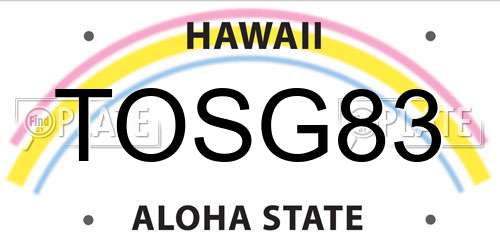 TOSG83 Hawaii License Plate