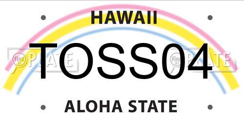 TOSS04 Hawaii License Plate