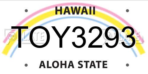 TOY3293 Hawaii License Plate