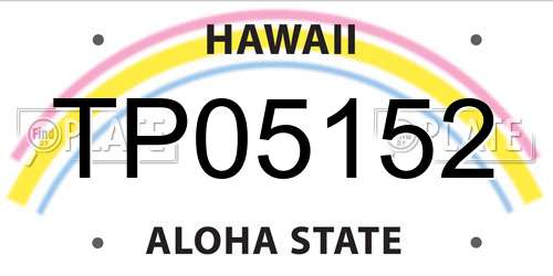 TP05152 Hawaii License Plate