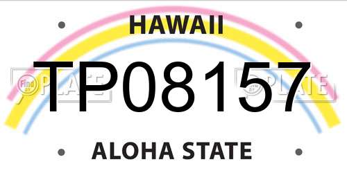 TP08157 Hawaii License Plate