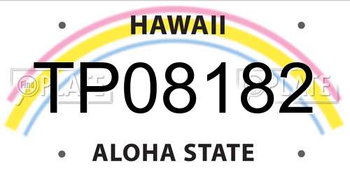 TP08182 Hawaii License Plate