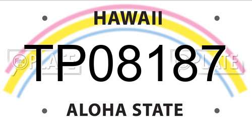 TP08187 Hawaii License Plate