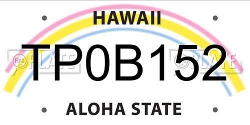 TP0B152 Hawaii License Plate