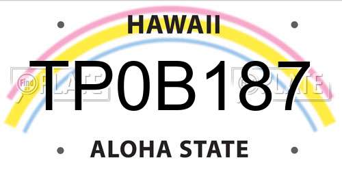 TP0B187 Hawaii License Plate