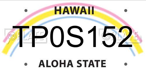 TP0S152 Hawaii License Plate