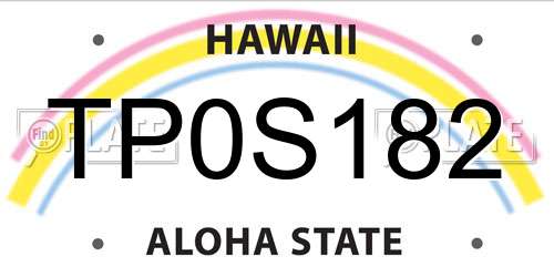 TP0S182 Hawaii License Plate