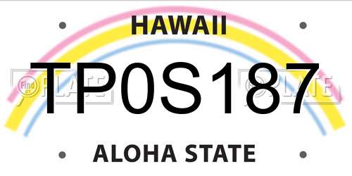 TP0S187 Hawaii License Plate