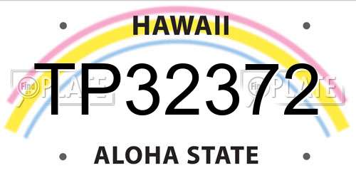 TP32372 Hawaii License Plate