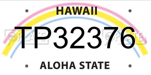 TP32376 Hawaii License Plate