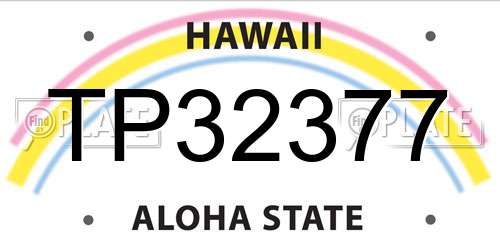 TP32377 Hawaii License Plate