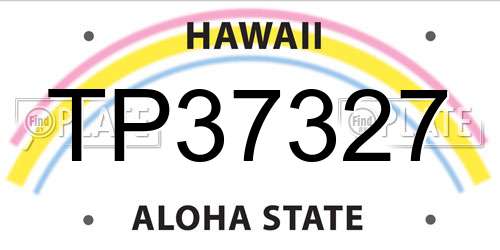 TP37327 Hawaii License Plate