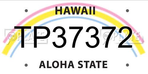 TP37372 Hawaii License Plate