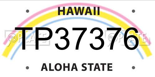 TP37376 Hawaii License Plate