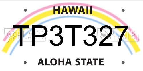 TP3T327 Hawaii License Plate