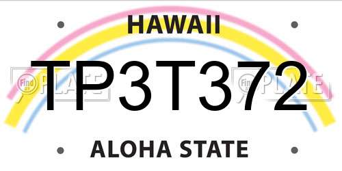 TP3T372 Hawaii License Plate