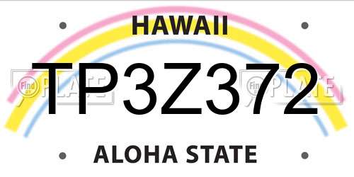 TP3Z372 Hawaii License Plate