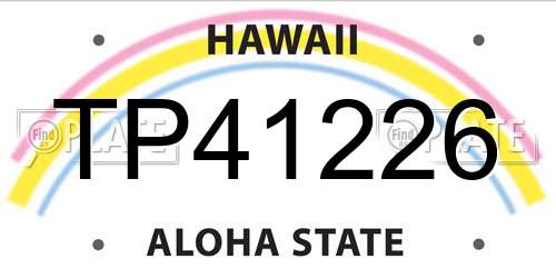 TP41226 Hawaii License Plate