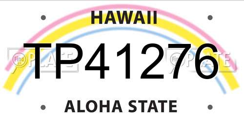TP41276 Hawaii License Plate