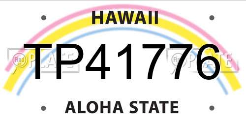 TP41776 Hawaii License Plate