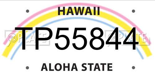 TP55844 Hawaii License Plate