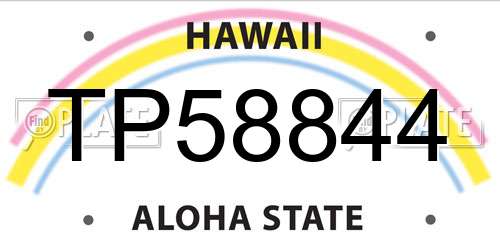 TP58844 Hawaii License Plate