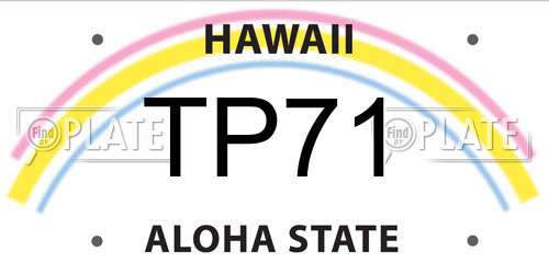 TP71 Hawaii License Plate