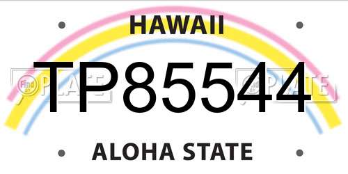 TP85544 Hawaii License Plate