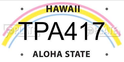 TPA417 Hawaii License Plate
