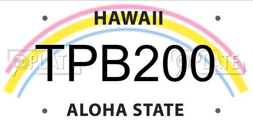 TPB200 Hawaii License Plate