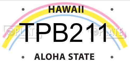 TPB211 Hawaii License Plate