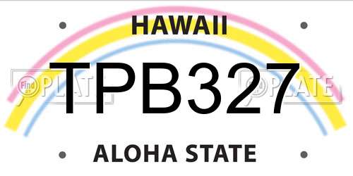 TPB327 Hawaii License Plate