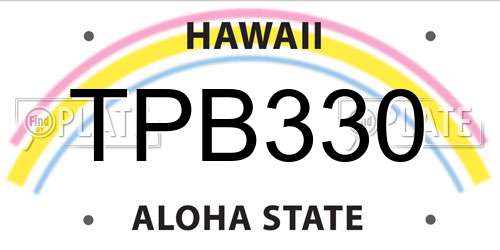 TPB330 Hawaii License Plate